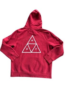 2/$35 HUF Triple Triangle Logo Red Pullover Hoodie XL Streetwear Skate